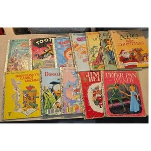 Vintage‎ Little Golden Books Lot of 12 Disney Looney Tunes Christmas Classics